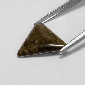 6.22カラットの天然ゴールドの輝き黒曜石、トリリオン、オペーク