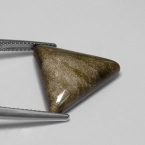 8.68カラットの天然ゴールドシーンオブシディアン（18.2×16.9 mm・トリリアント）