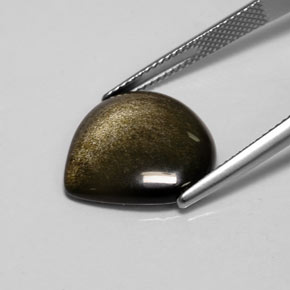 7.13カラットの天然ゴールドの輝き黒曜石、洋梨の形、オペーク