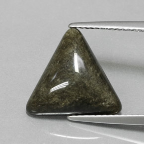 4.65カラットの天然ゴールドの輝き黒曜石、トリリオン、オペーク