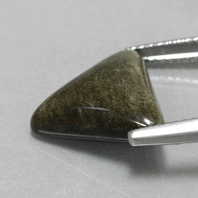 4.65カラットの天然ゴールドの輝き黒曜石、トリリオン、オペーク