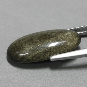 4.73カラットの天然ゴールドシーンオブシディアン（17.4×9 mm・オーバルカット）