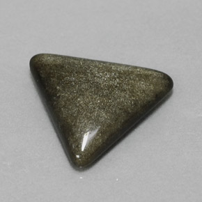 3.29カラットの天然ゴールドシーンオブシディアン（14.4×13.1 mm・トリリアント）