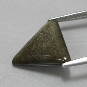 3.29カラットの天然ゴールドシーンオブシディアン（14.4×13.1 mm・トリリアント）