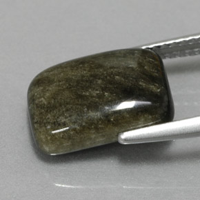 3.85カラットの天然ゴールドの輝き黒曜石、バゲット、オペーク