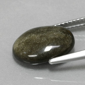 3.01カラットの天然ゴールドシーンオブシディアン（12.5×9.2 mm・オーバルカット）