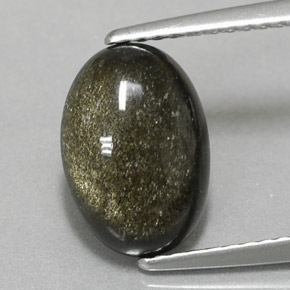 2.56カラットの天然ゴールドシーンオブシディアン（11.2×7.8 mm・オーバルカット）