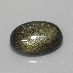 2.56カラットの天然ゴールドシーンオブシディアン（11.2×7.8 mm・オーバルカット）