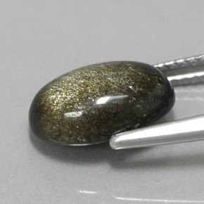 2.56カラットの天然ゴールドシーンオブシディアン（11.2×7.8 mm・オーバルカット）