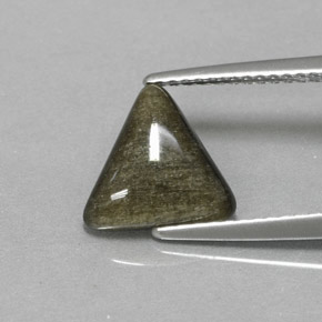 1.67カラットの天然ゴールドの輝き黒曜石、トリリオン、オペーク