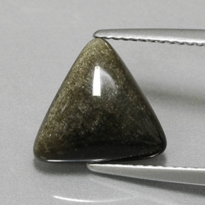 2.99カラットの天然ゴールドの輝き黒曜石、トリリオン、オペーク