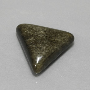 4.05カラットの天然ゴールドシーンオブシディアン（13.5×12.4 mm・トリリアント）