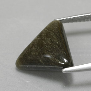 4.05カラットの天然ゴールドシーンオブシディアン（13.5×12.4 mm・トリリアント）