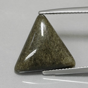 6.16カラットの天然ゴールドシーンオブシディアン（16.1×14.9 mm・トリリアント）