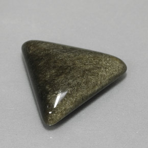 6.16カラットの天然ゴールドシーンオブシディアン（16.1×14.9 mm・トリリアント）