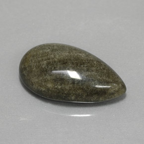 6.42カラットの天然ゴールドシーンオブシディアン（18.3×10.6 mm・洋梨の形）