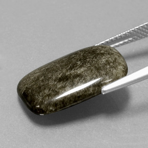 6.50カラットの天然ゴールドの輝き黒曜石、クッションカット、オペーク