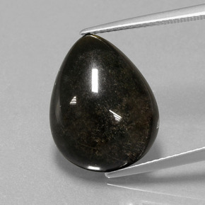 10.01カラットの天然ゴールドシーンオブシディアン（18×14 mm・洋梨の形）
