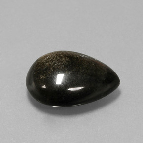 10.01カラットの天然ゴールドシーンオブシディアン（18×14 mm・洋梨の形）