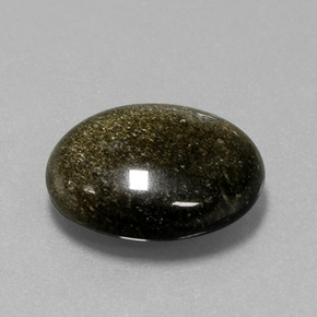 9.57カラットの天然ゴールドシーンオブシディアン（17.2×14.2 mm・オーバルカット）