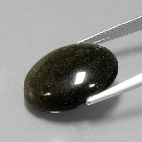 9.57カラットの天然ゴールドシーンオブシディアン（17.2×14.2 mm・オーバルカット）