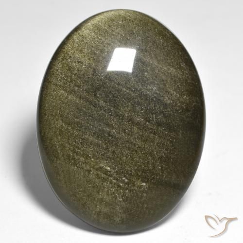 32.49ct 天然 マルチカラー 黒曜石, 楕円形, オペーク