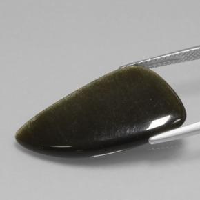 11.73カラットの天然ゴールドシーンブラック黒曜石、ファンシーシェイプ、オペーク