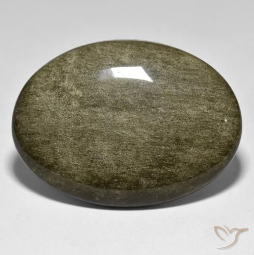 41.16ct 天然 ゴールドシーンのあるブラック 黒曜石, 楕円形, オペーク