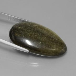 33.67カラットの天然パパラチア黒曜石、洋梨の形、オペーク