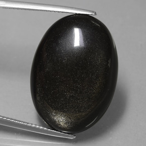 25.73カラットの天然ゴールドシーンオブシディアン（25.9×18.7 mm・オーバルカット）