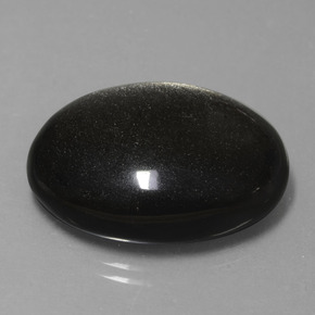 25.73カラットの天然ゴールドシーンオブシディアン（25.9×18.7 mm・オーバルカット）