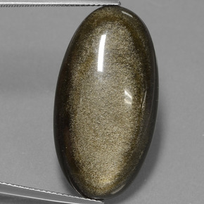 22.94カラットの天然ゴールドシーンオブシディアン（31.5×16.8 mm・オーバルカット）
