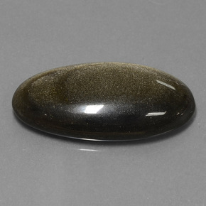 22.94カラットの天然ゴールドシーンオブシディアン（31.5×16.8 mm・オーバルカット）
