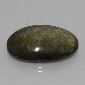 15.30カラットの天然ゴールドシーンオブシディアン（23.5×15.6 mm・オーバルカット）