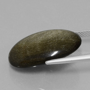 15.30カラットの天然ゴールドシーンオブシディアン（23.5×15.6 mm・オーバルカット）