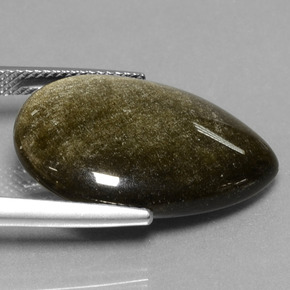 13.81カラットの天然ゴールドの輝き黒曜石、洋梨の形、オペーク