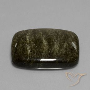 47.70カラットの天然黒がかった茶色黒曜石、クッション、オペーク