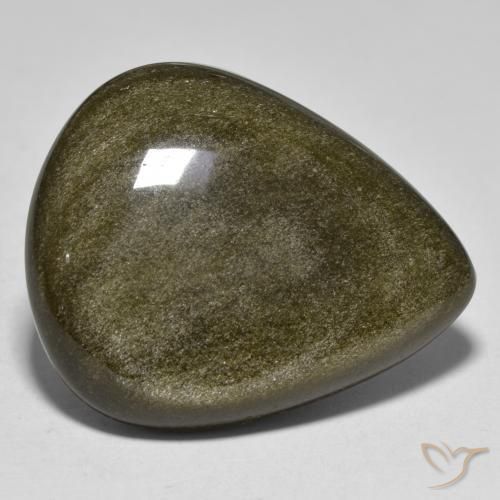 25.90ct 天然 マルチカラー 黒曜石, 洋梨の形, オペーク