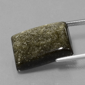 13.86カラットの天然ゴールドの輝き黒曜石、バゲット、オペーク