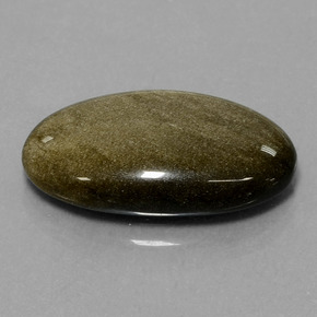 12.58カラットの天然ゴールドシーンオブシディアン（23.7×14.6 mm・オーバルカット）