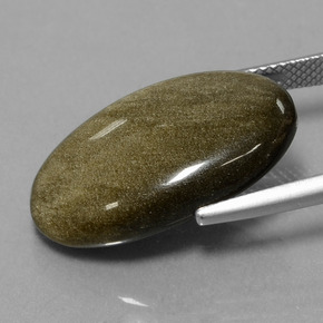 12.58カラットの天然ゴールドシーンオブシディアン（23.7×14.6 mm・オーバルカット）