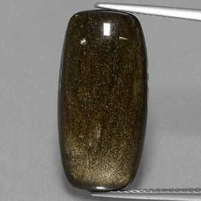 11.95カラットの天然ゴールドシーンオブシディアン（23.8×11.8 mm・クッションカット）