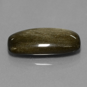 11.95カラットの天然ゴールドシーンオブシディアン（23.8×11.8 mm・クッションカット）