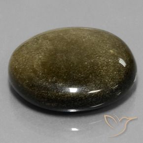 26.81カラットの天然ブラウン＆ブラックオブシディアン（23.86 mm・ラウンドカット）