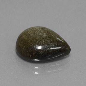 4.64カラットの天然ゴールドシーンオブシディアン（14×11.7 mm・洋梨の形）