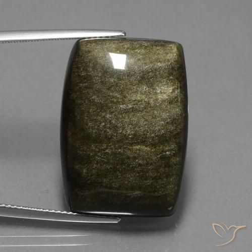 33.08カラットの天然黒がかった茶色黒曜石、ファンシー、オペーク
