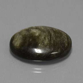 28.84カラットの天然薄い黒がかった茶色オブシディアン（27.4×22 mm・オーバルカット）