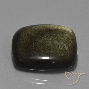 37.25カラットの天然黒がかった茶色黒曜石、クッション、オペーク