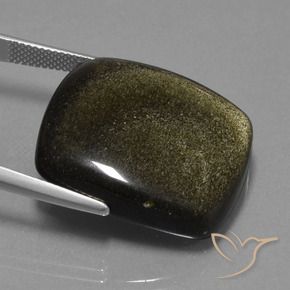 37.25カラットの天然黒がかった茶色黒曜石、クッション、オペーク