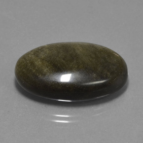 27.82カラットの天然ゴールドシーンのあるブラックオブシディアン（27.6×19.1 mm・オーバルカット）